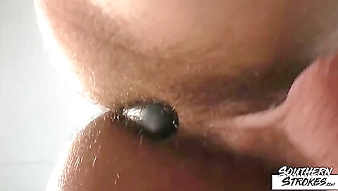 Hung Jock Jerks Off While Ass Tormented