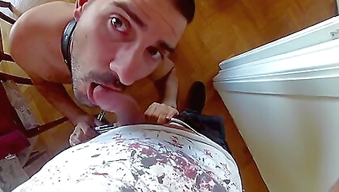 Greek Slave For Masterd. Feet, Blowjob, Public, Piss, Spit